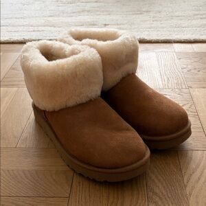 UGG Tan Sheepskin Ankle Booties